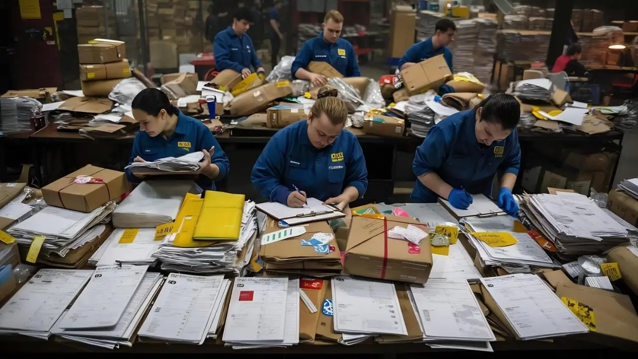 Manual freight document processing with paper documents and operations teams